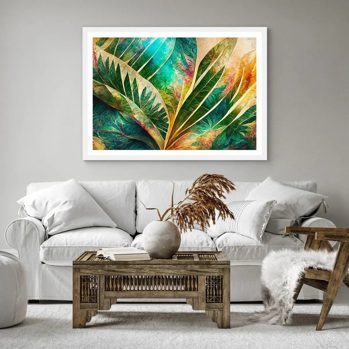 Póster en marco blanco - Los colores del trópico - 40x30 cm