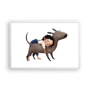 Póster en marco blanco - Mejores amigos - 91x61 cm