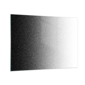 Cuadro sobre vidrio - Impresiones sobre Vidrio - Degradado en blanco y negro con efectos granulados y de luz. - 70x50cm - Hacia la luz - Decoración de pared moderna para salón y dormitorio ARTTOR