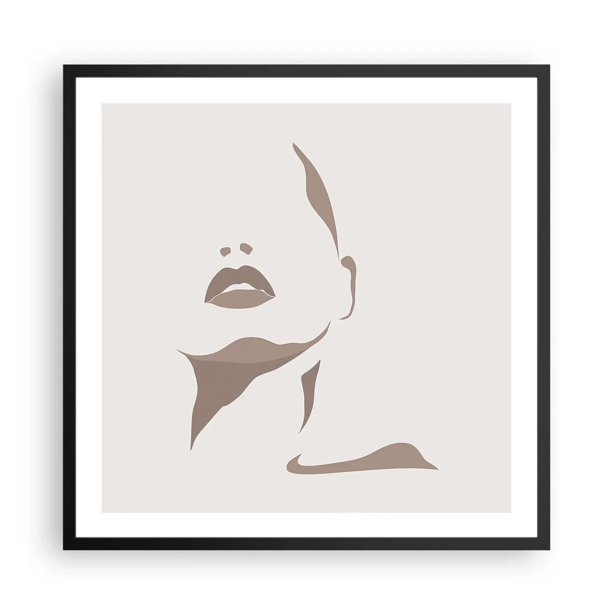 Póster en marco negro - Creación a partir de la luz y la sombra - 60x60 cm