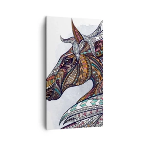 Cuadro sobre lienzo - Impresión de Imagen - El corcel de un guerrero celta - 45x80 cm