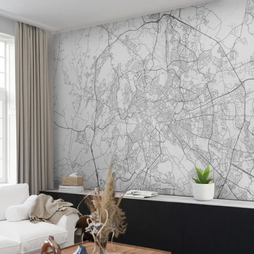 Fotomural Premium Sand - El círculo romano - Ciudad, Mapa de la ciudad, Roma - 150x105 cm
