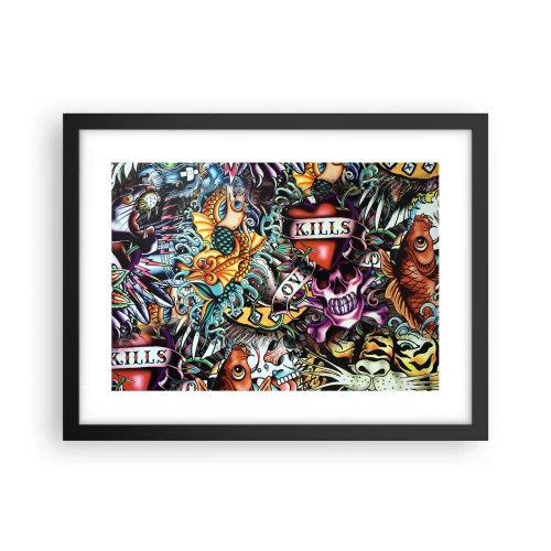 Póster en marco negro - El sueño de un tatuador - 40x30 cm