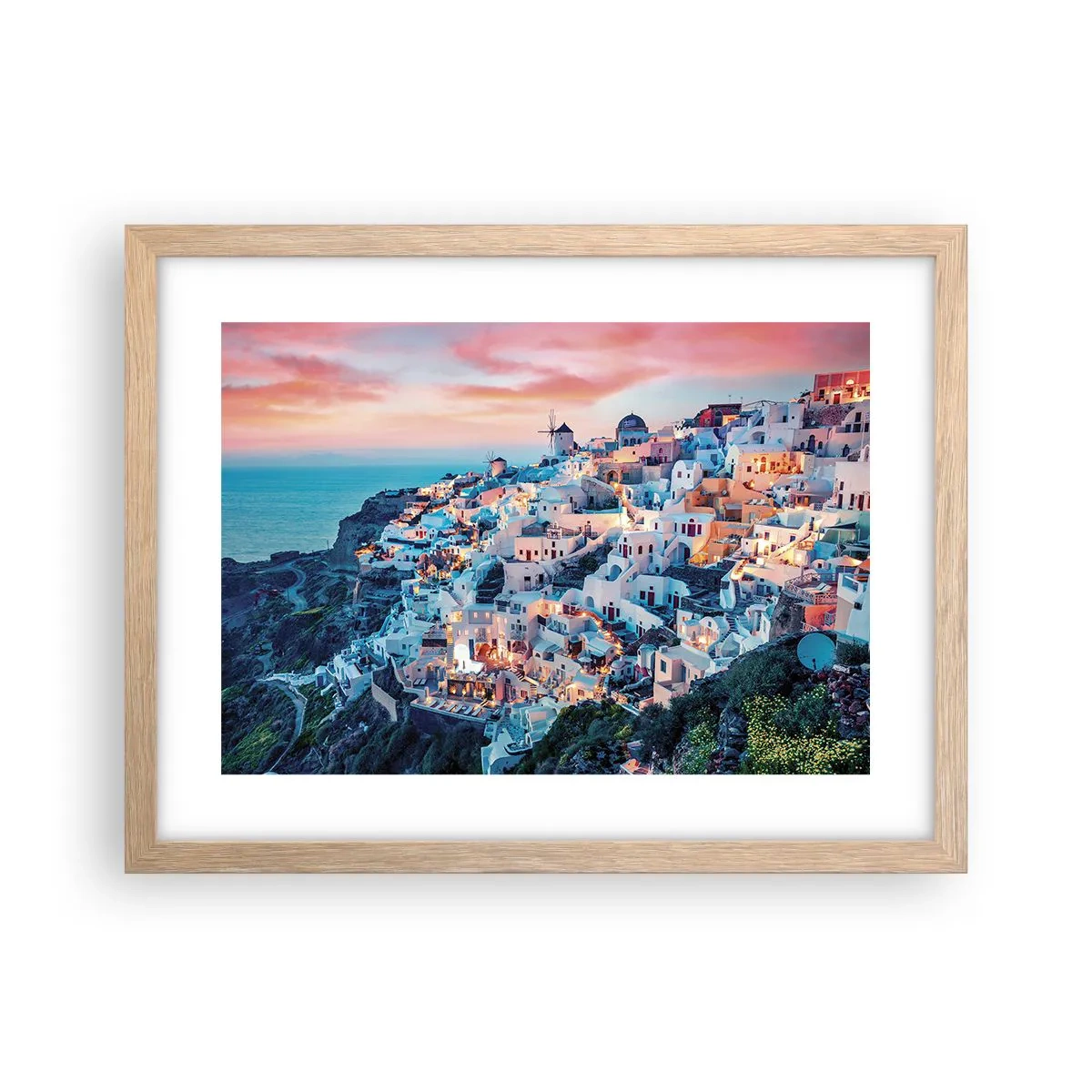 Póster en marco roble claro - Vacaciones en Grecia - 40x30 cm