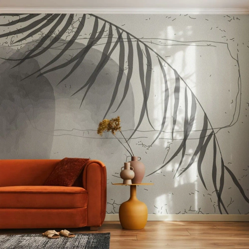 Fotomural personalizado Standard Eco - El sutil exotismo de la naturaleza - Minimalismo, Botánico, Hoja