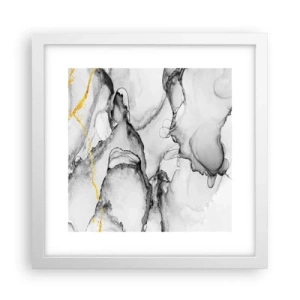 Póster en marco blanco - Composición con motivo de oro - 30x30 cm