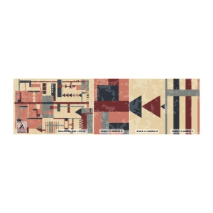 Muestra de fotomural autoadhesivo Deluxe Sticker - Una combinación de verticales y niveles - Abstracción, Pedazo, Patrón moderno - 100x30 cm