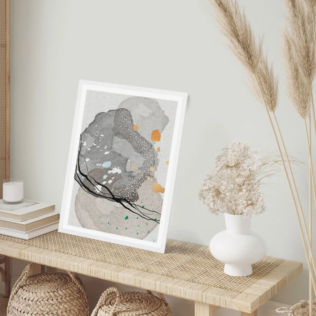 Póster en marco blanco - Composición orgánica - 70x100 cm