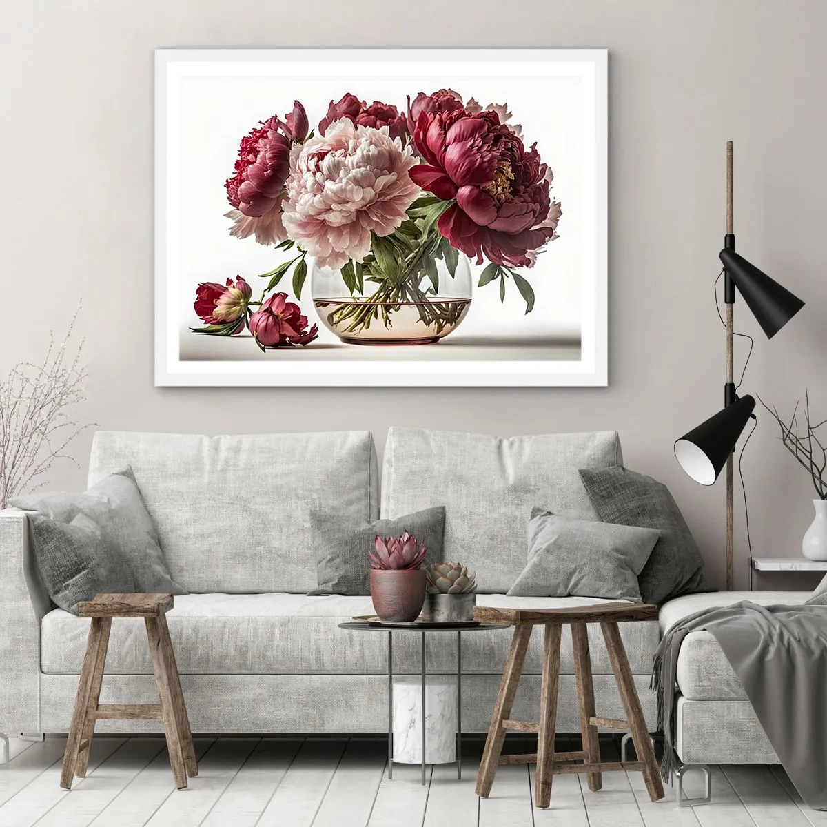 Póster en marco blanco - En plena floración de la belleza - 50x40 cm