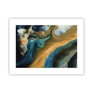 Póster - Azul - amarillo - influencia mutua - 40x30 cm