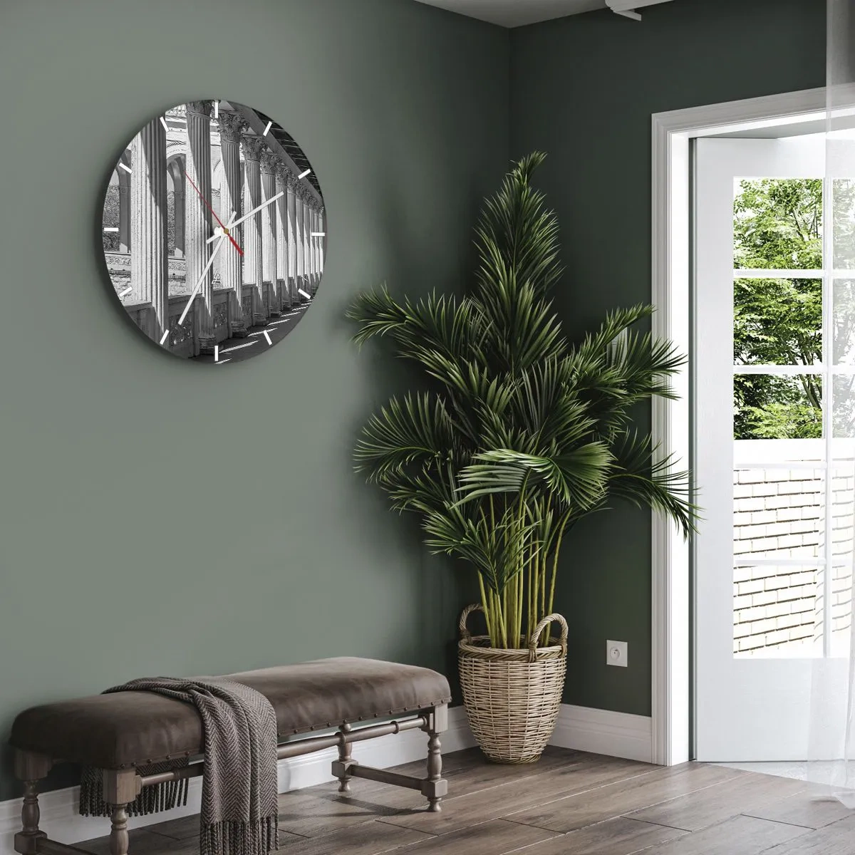 Reloj de pared - Reloj de vidrio - Galería soleada - 40x40 cm