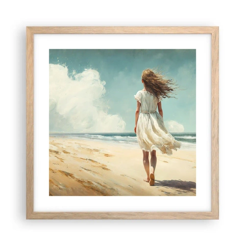 Póster en marco roble claro - Al encuentro del sol y del viento - 40x40 cm