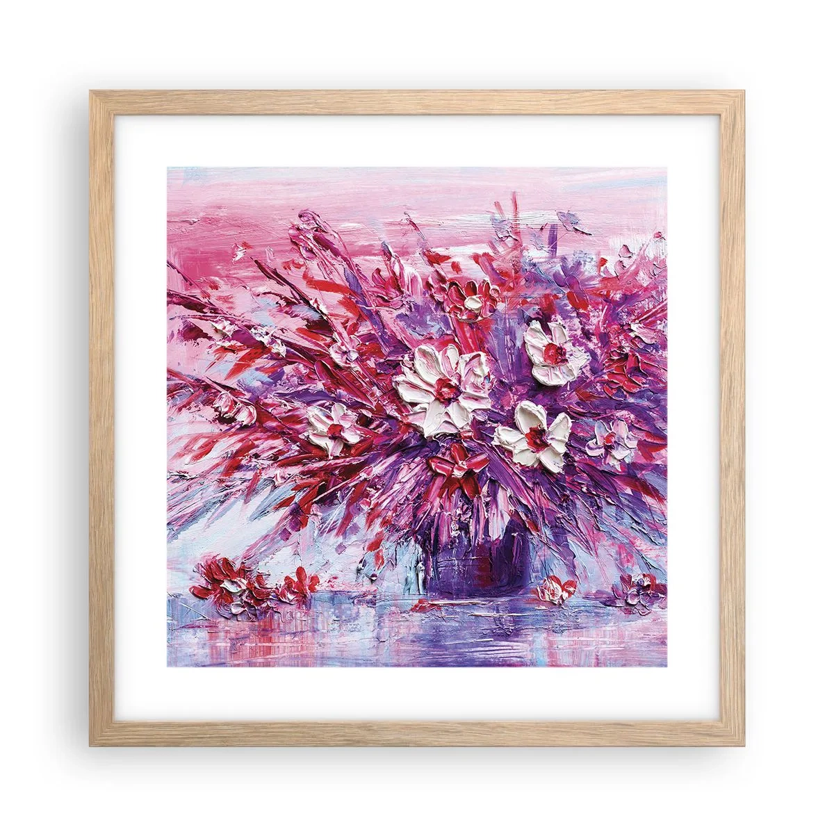 Póster en marco roble claro - Inocencia y pasión - 40x40 cm