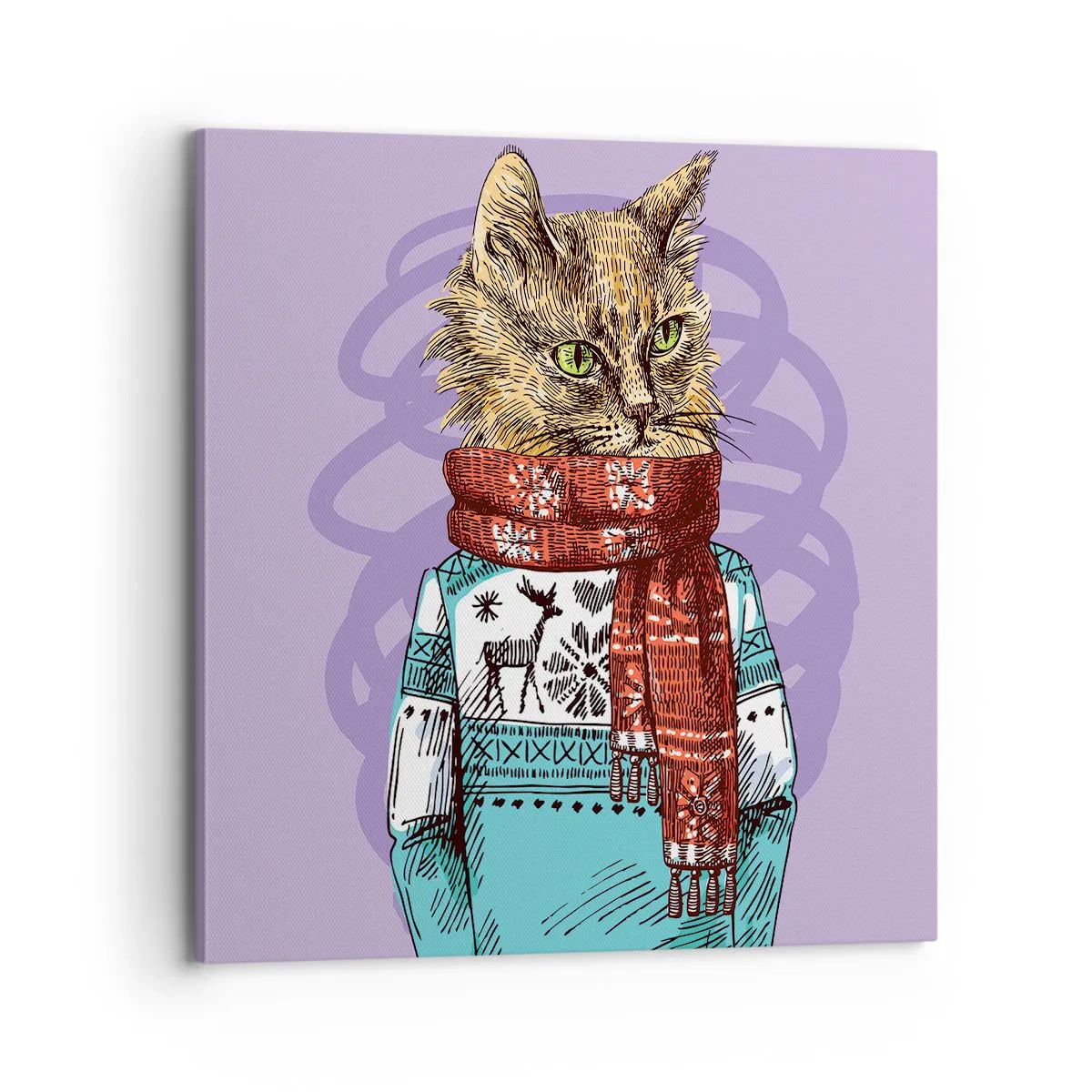 Cuadro sobre lienzo - Impresión de Imagen - El gato no solo tenía botas - 70x70 cm