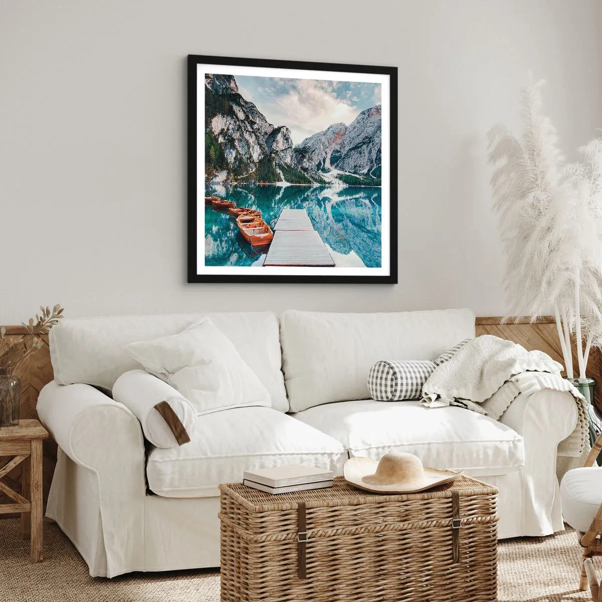 Póster en marco negro - Te mostraremos la fuente de la belleza - 60x60 cm