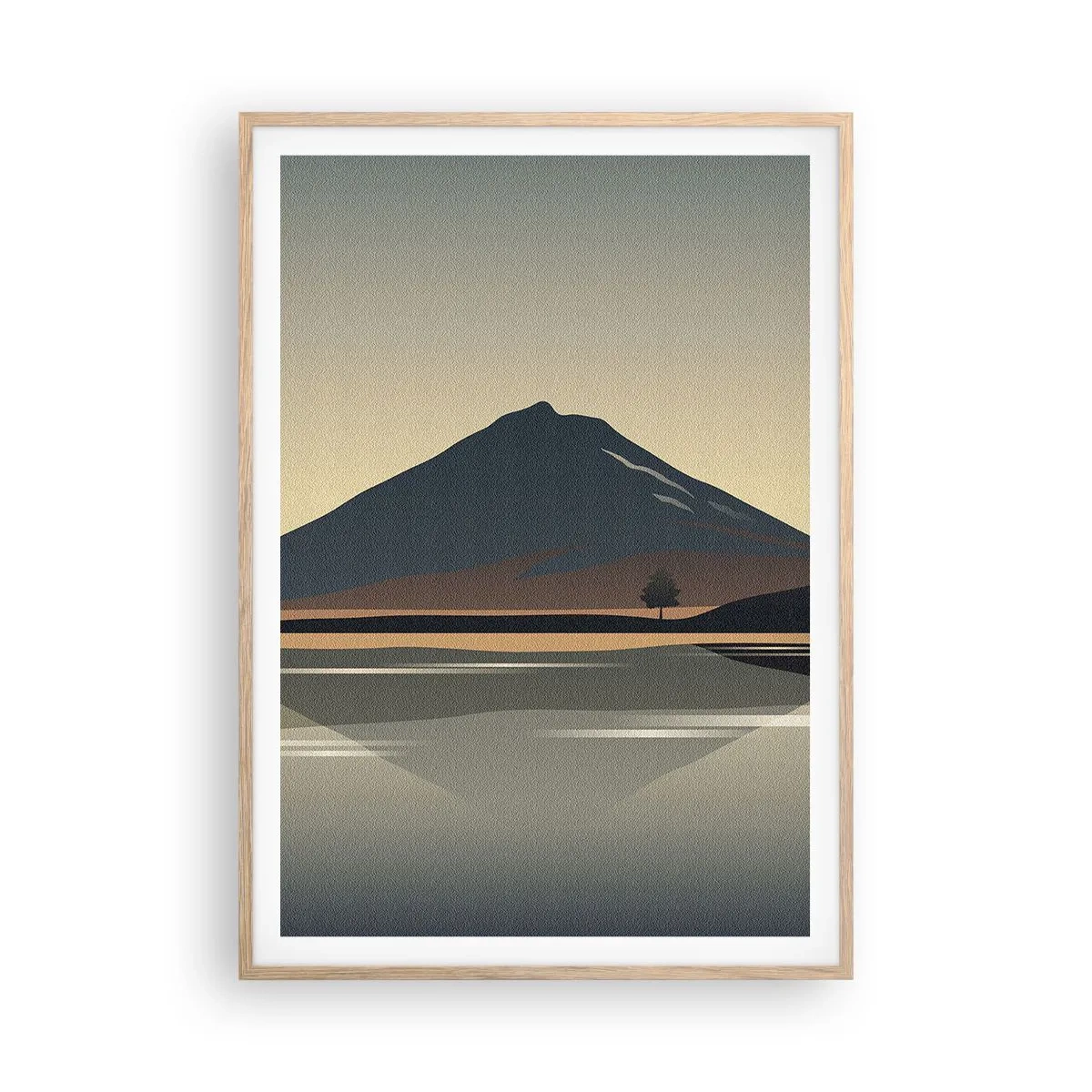 Póster en marco roble claro - Reflejo de espejo - 70x100 cm