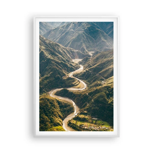 Póster en marco blanco - Directamente desde el corazón de las montañas - 70x100 cm
