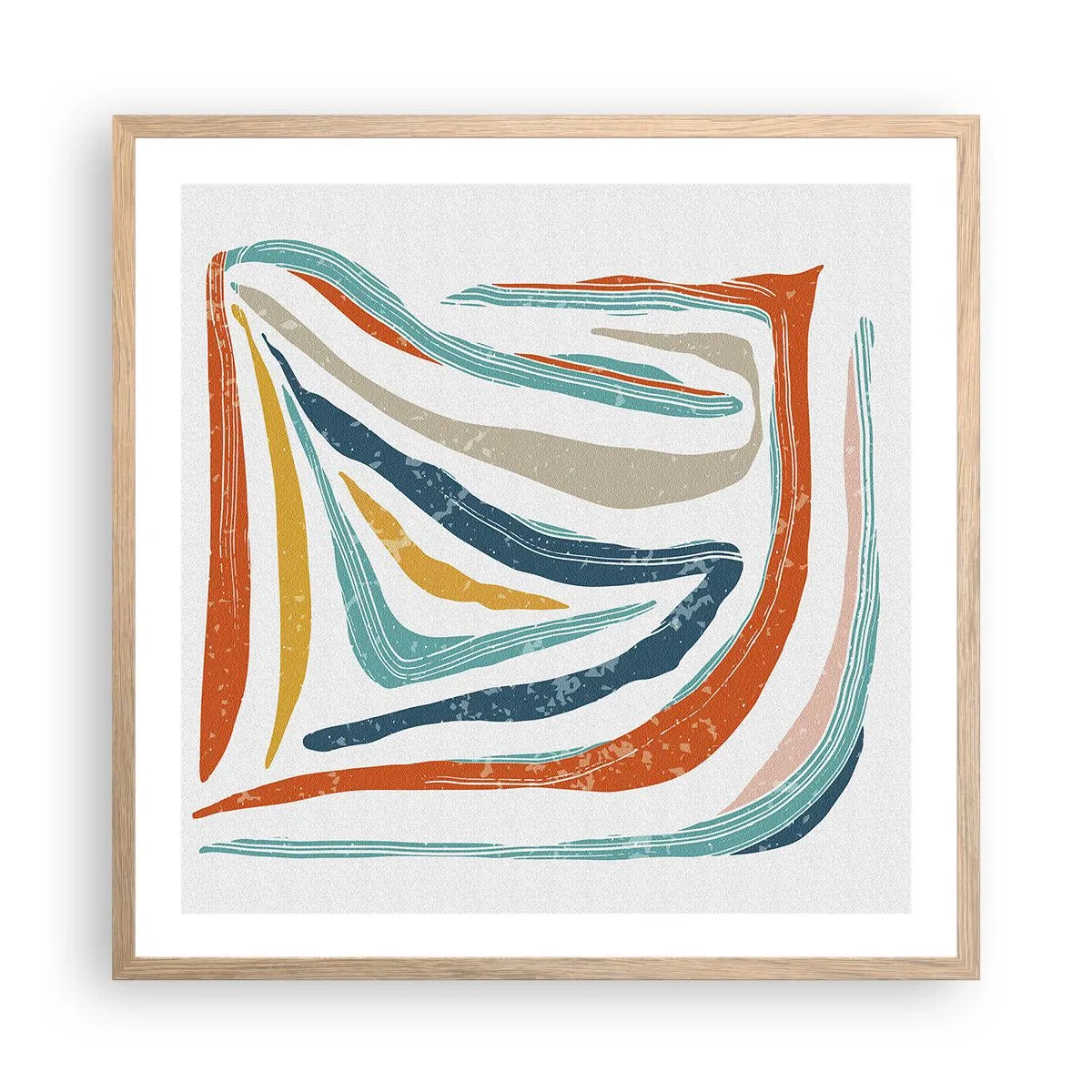 Póster en marco roble claro - Abstracción sonriente y amistosa - 60x60 cm