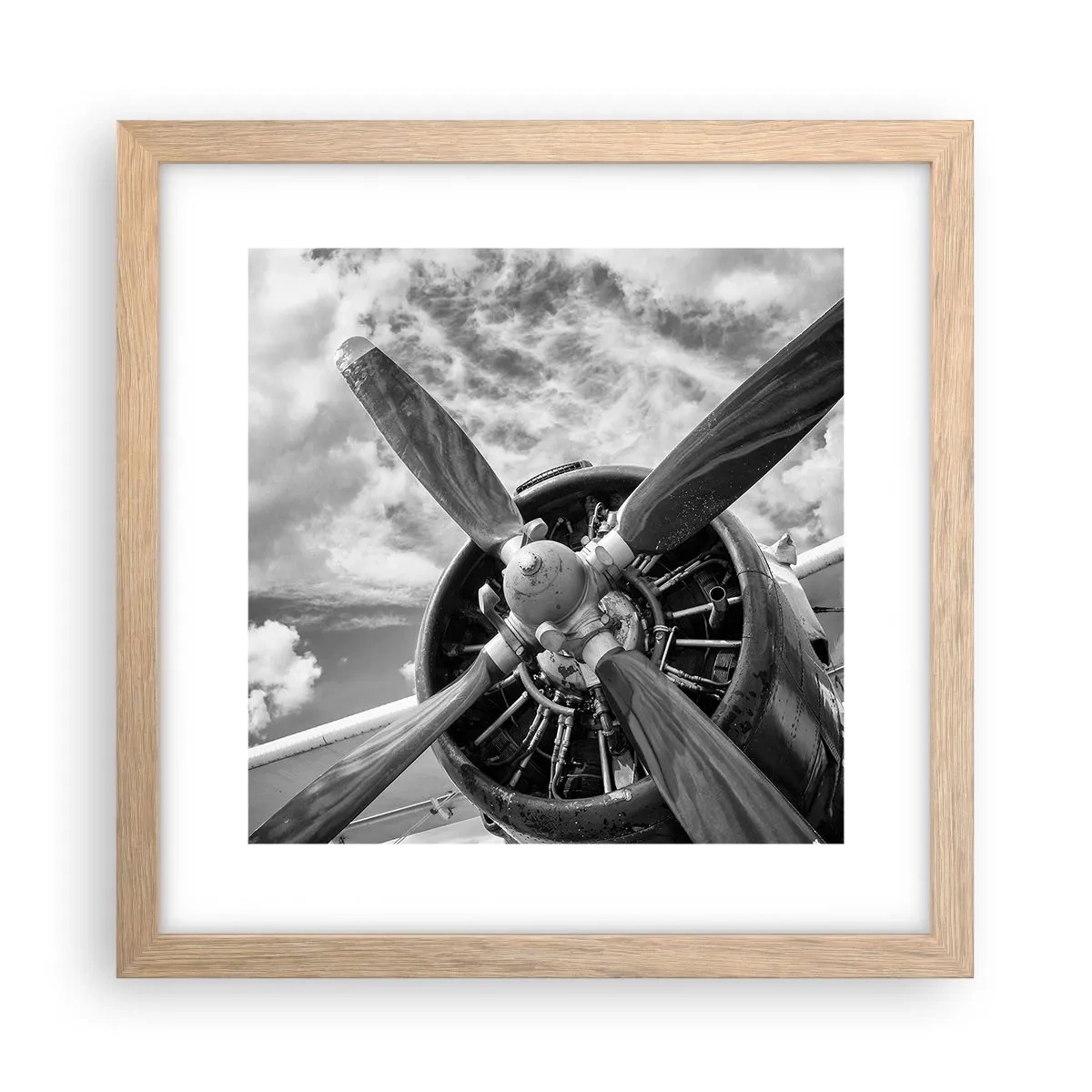 Póster en marco roble claro - Conquistador de los cielos - 30x30 cm