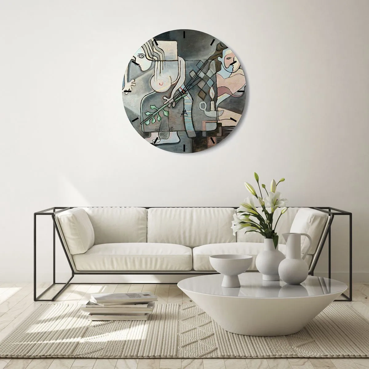 Reloj de pared - Reloj de vidrio - Un mosaico de espíritu y materia - 40x40 cm