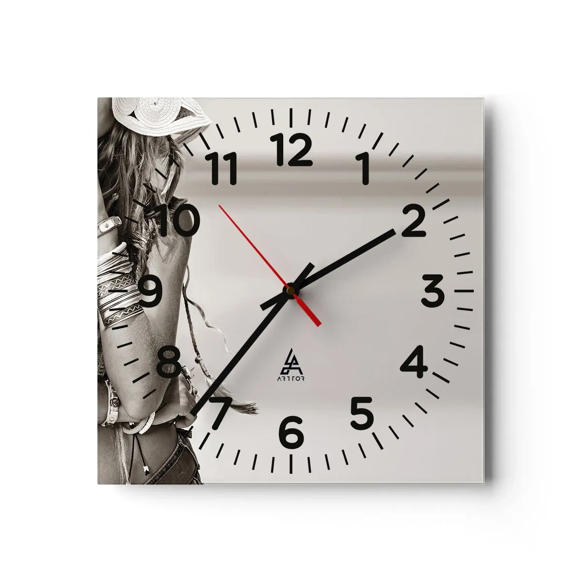 Reloj de pared - Reloj de vidrio - Libertad natural - 40x40 cm