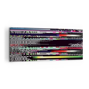 Cuadro sobre lienzo - Impresión de Imagen - Líneas y píxeles coloridos en un estilo abstracto. - 120x50cm - Una imagen de otra realidad - Decoración de pared moderna para salón y dormitorio ARTTOR