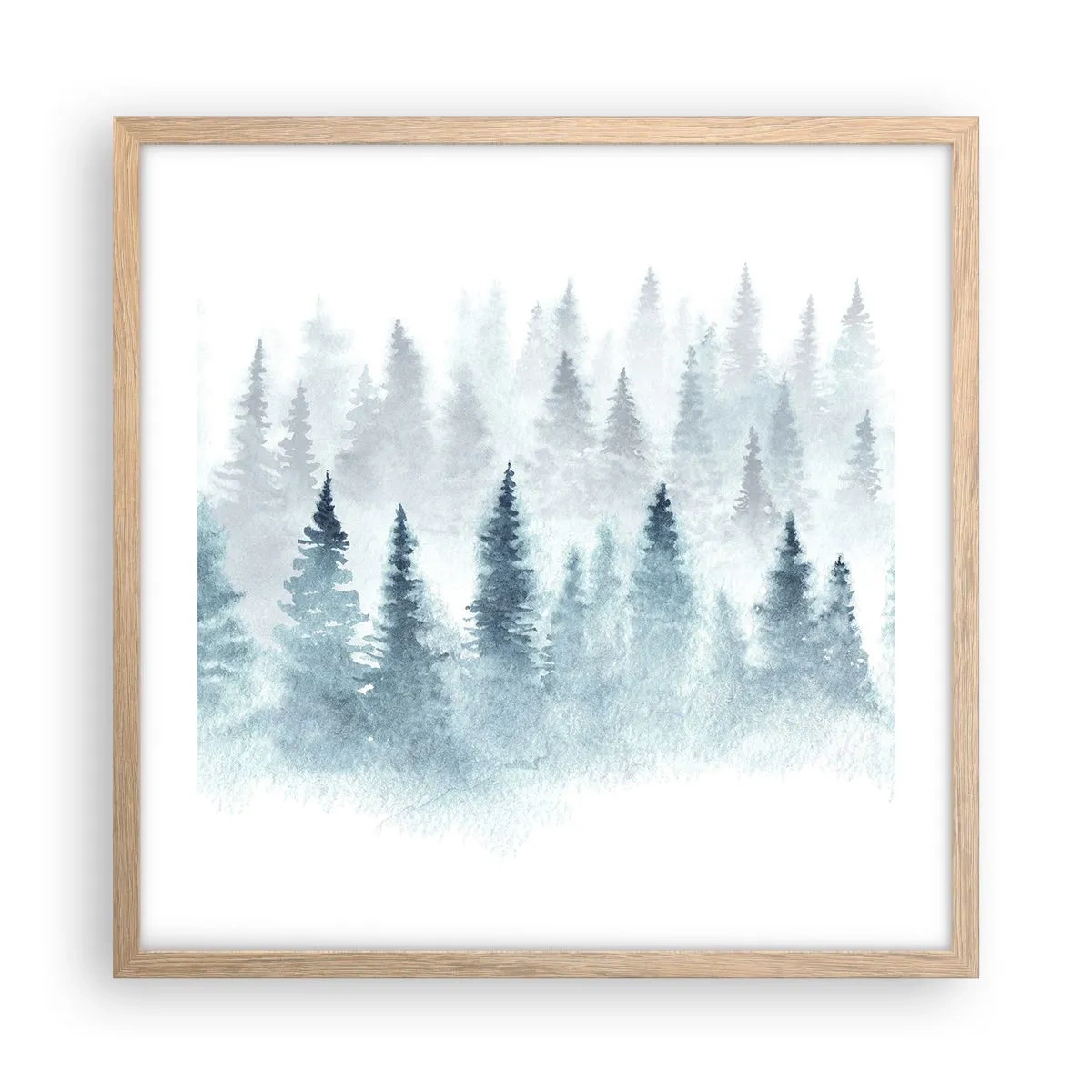 Póster en marco roble claro - Envuelto en la niebla - 50x50 cm