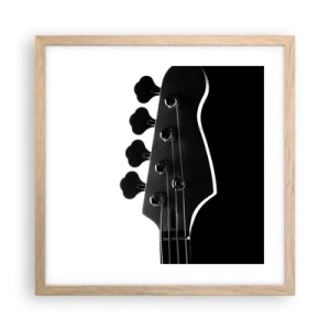 Póster en marco roble claro - Silencio musical  - 40x40 cm