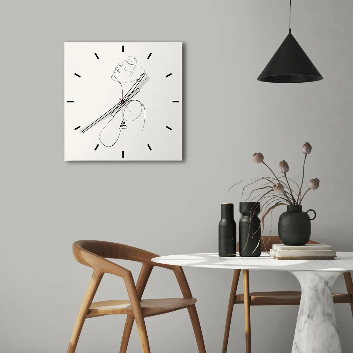 Reloj de pared - Reloj de vidrio - En el bucle de los sueños - 30x30 cm