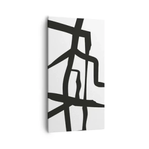 Cuadro sobre lienzo - Impresión de Imagen - Construcción en blanco y negro - 55x100 cm