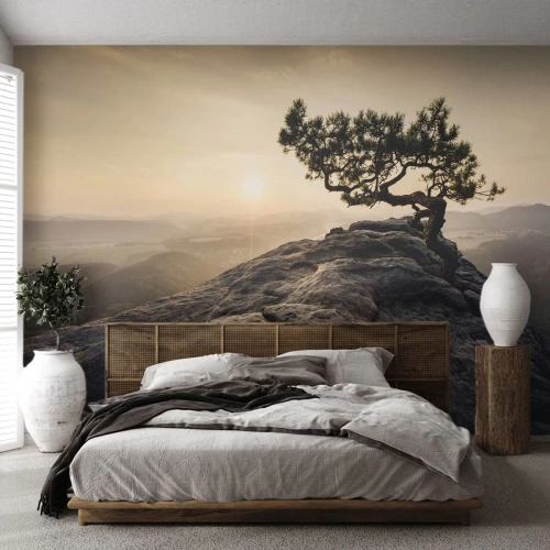Fotomural personalizado Premium Sand - La vida se abre camino - paisaje de montaña, Pino, Montañas