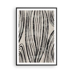 Póster en marco negro - Salpicadura de líneas - 70x100 cm