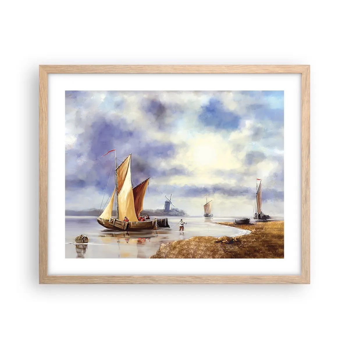 Póster en marco roble claro - El regreso de los marineros - 50x40 cm