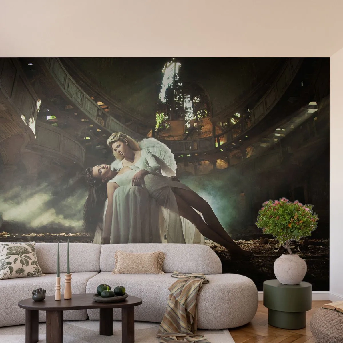 Fotomural Standard Eco - El espíritu del viejo teatro - Mujer, Ángel, Pedazo - 500x350 cm