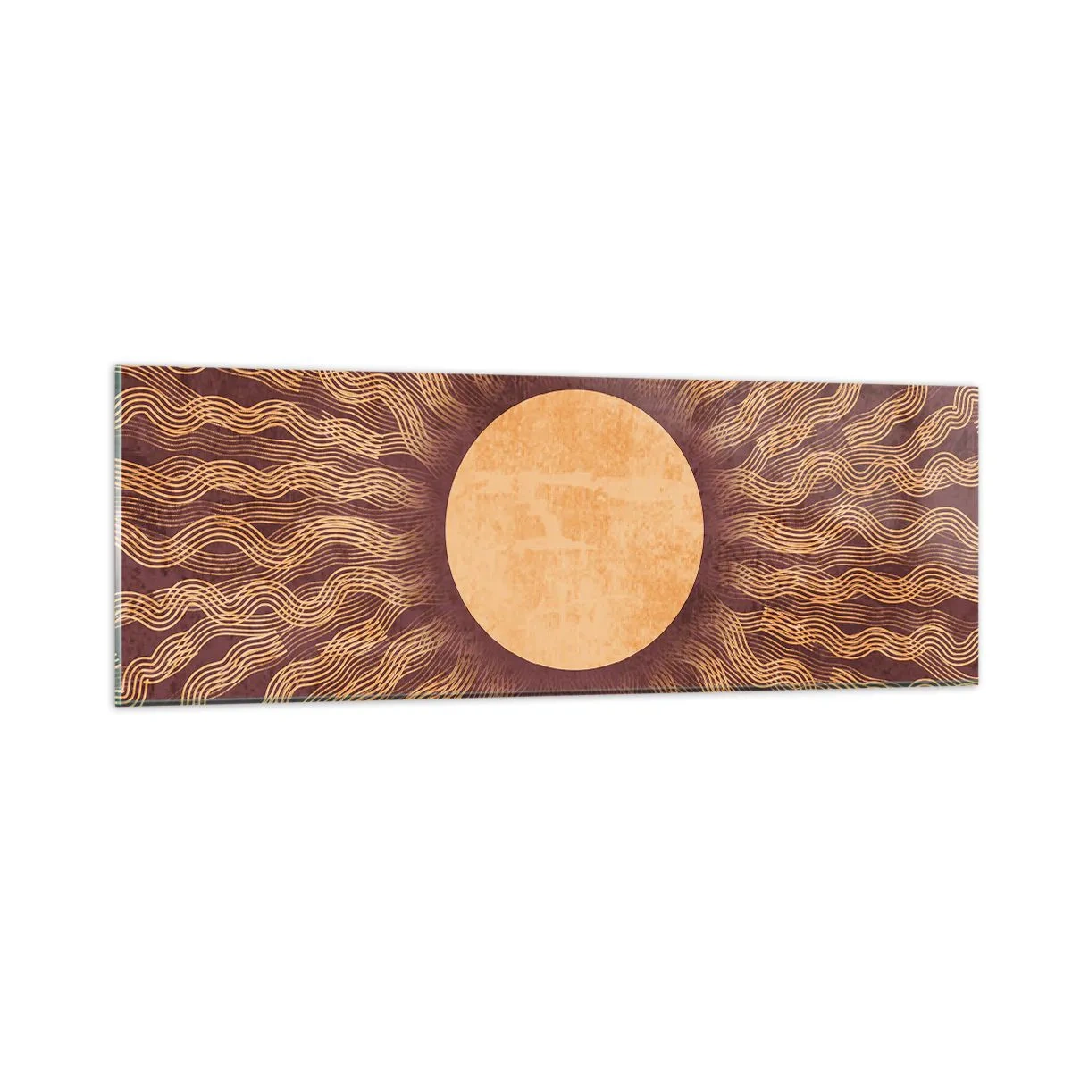 Cuadro sobre vidrio - Impresiones sobre Vidrio - Icono del sol - 90x30 cm