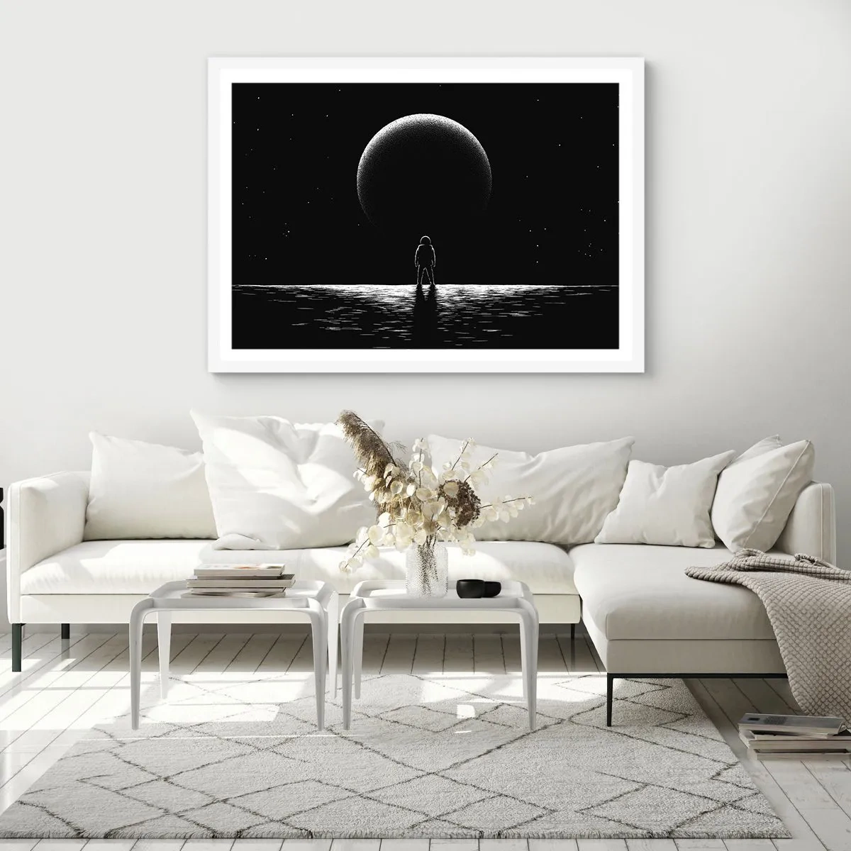 Póster en marco blanco - Cara a cara - 100x70 cm