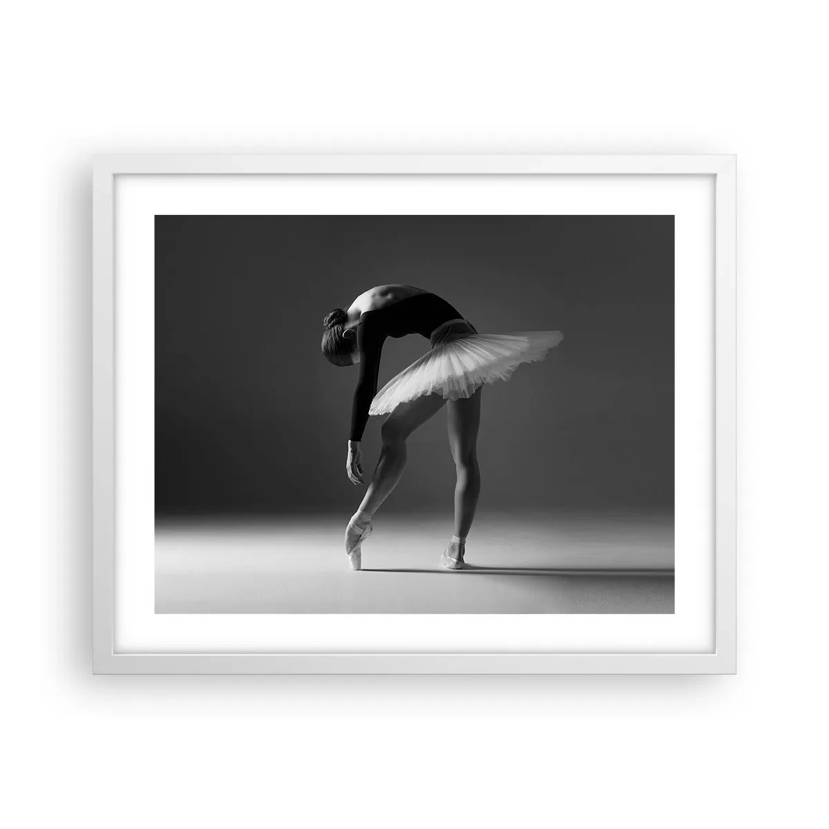 Póster en marco blanco - Bella bailarina - 50x40 cm