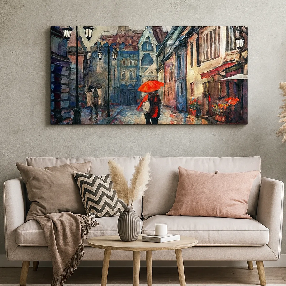 Cuadro sobre lienzo - Impresión de Imagen - Lluvia para dos - 30x30 cm