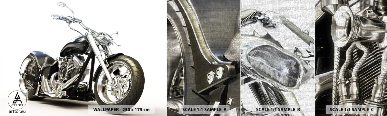 Muestra de fotomural Premium Canvas - Una fuerza con carácter - Automotor, Moto, Viaje - 100x30 cm