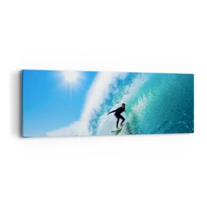 Cuadro sobre lienzo - Impresión de Imagen - A través de la gran ola - 90x30 cm