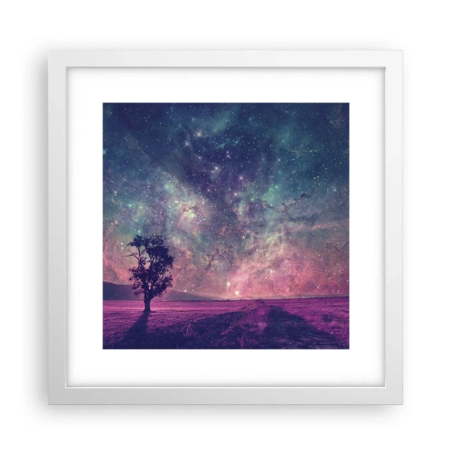 Póster en marco blanco - Bajo un cielo mágico - 30x30 cm
