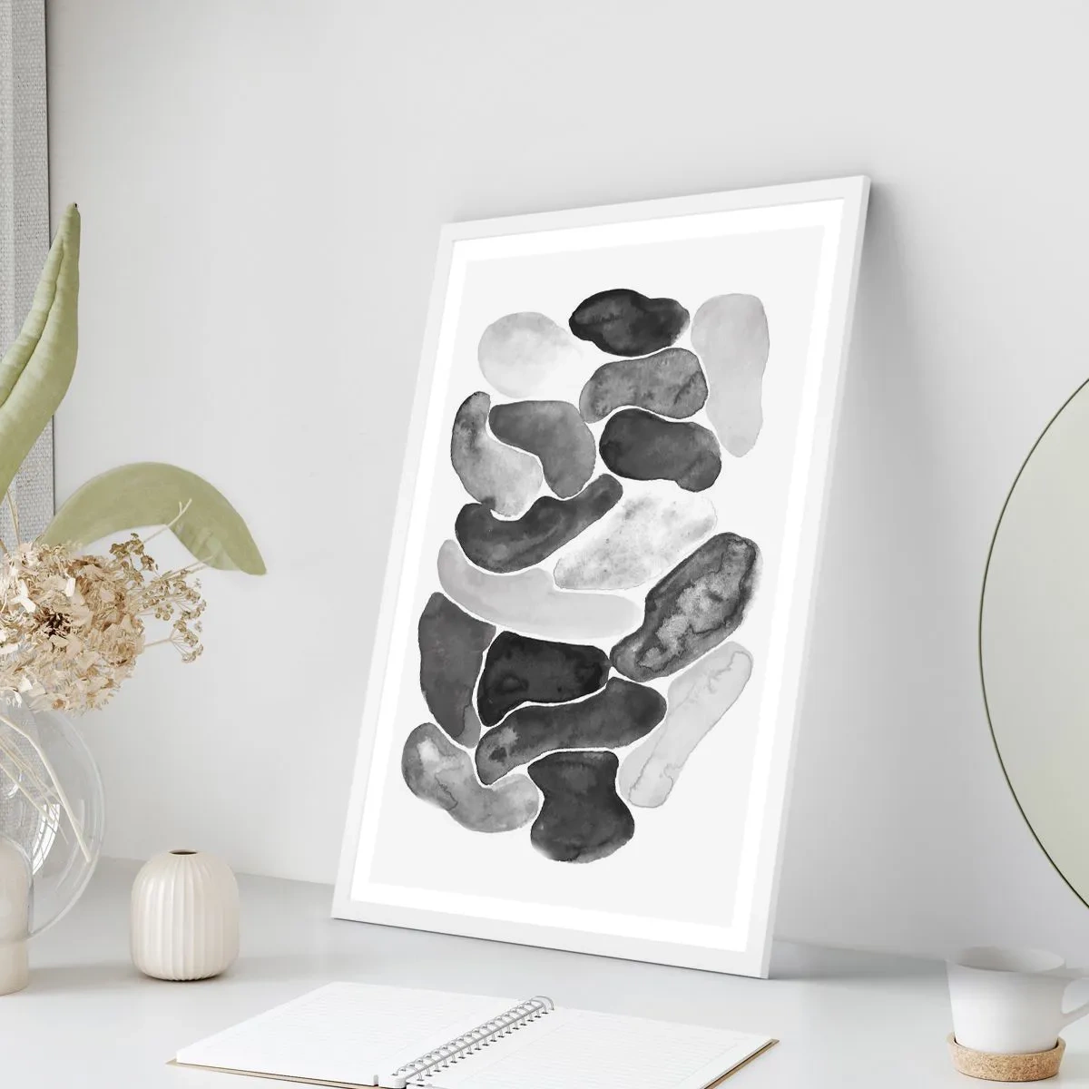 Póster en marco blanco - Abstracción pétrea - 30x40 cm