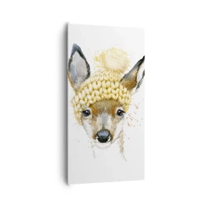 Cuadro sobre lienzo - Impresión de Imagen - Para el invierno en un bosque nevado - 65x120 cm