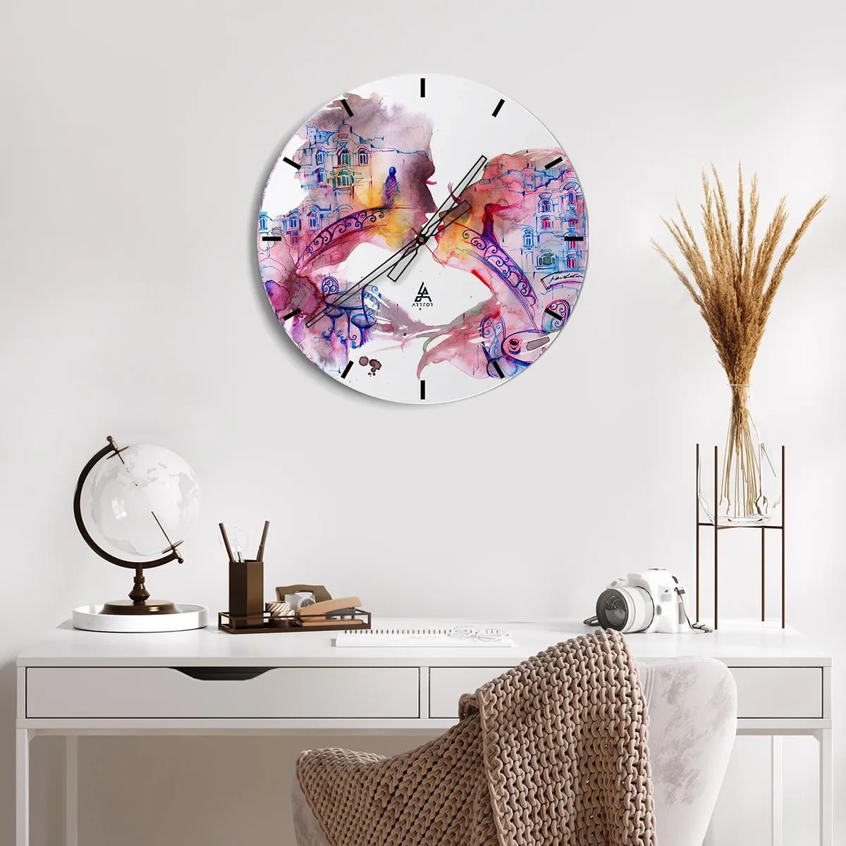 Reloj de pared - Reloj de vidrio - Un puente secreto de suspiros - 30x30 cm