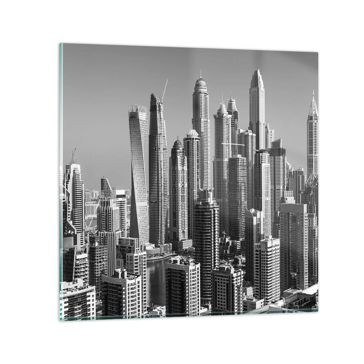 Cuadro sobre vidrio - Impresiones sobre Vidrio - Ciudad sobre el desierto - 30x30 cm