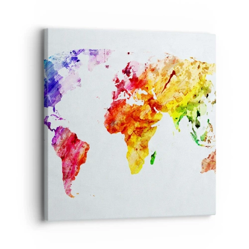 Cuadro sobre lienzo - Impresión de Imagen - Todos los colores del mundo - 30x30 cm