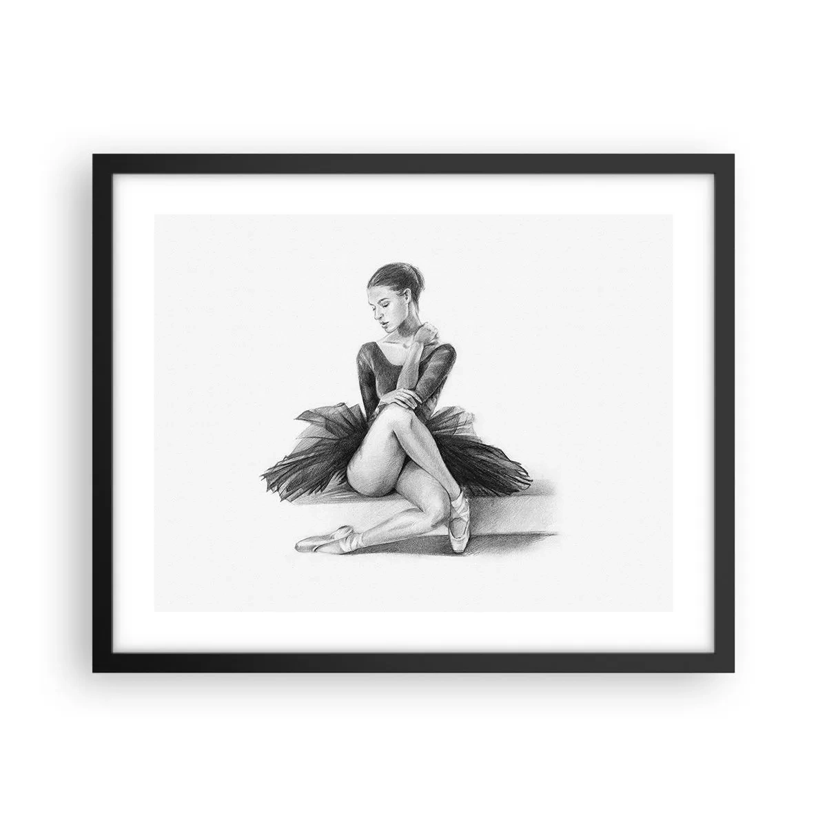 Póster en marco negro - Amante de la danza - 50x40 cm