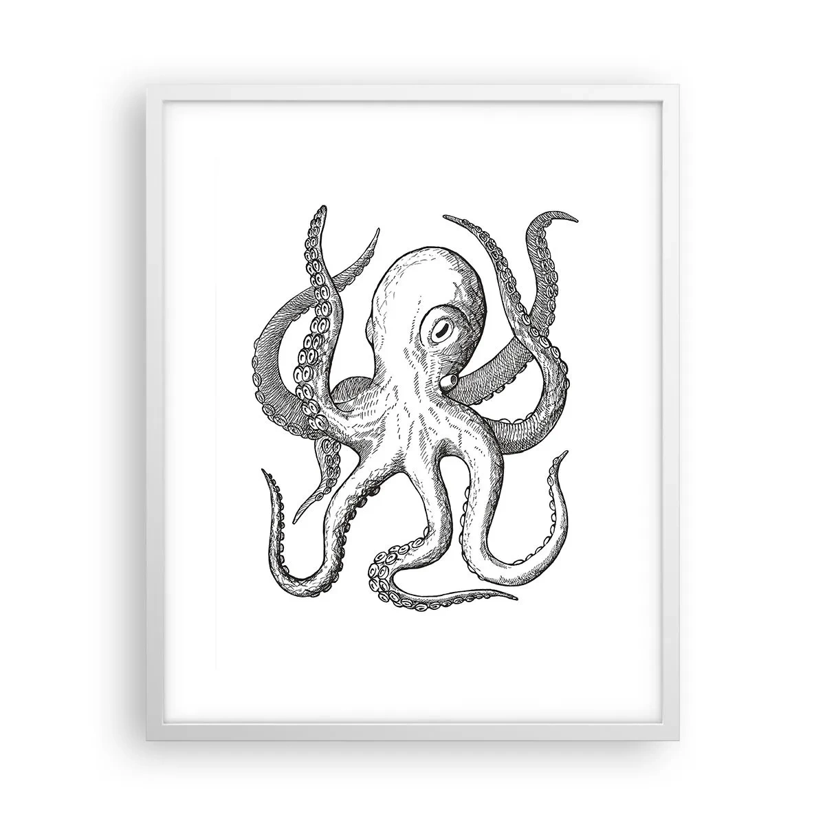 Póster en marco blanco - Bailando con olas - 40x50 cm