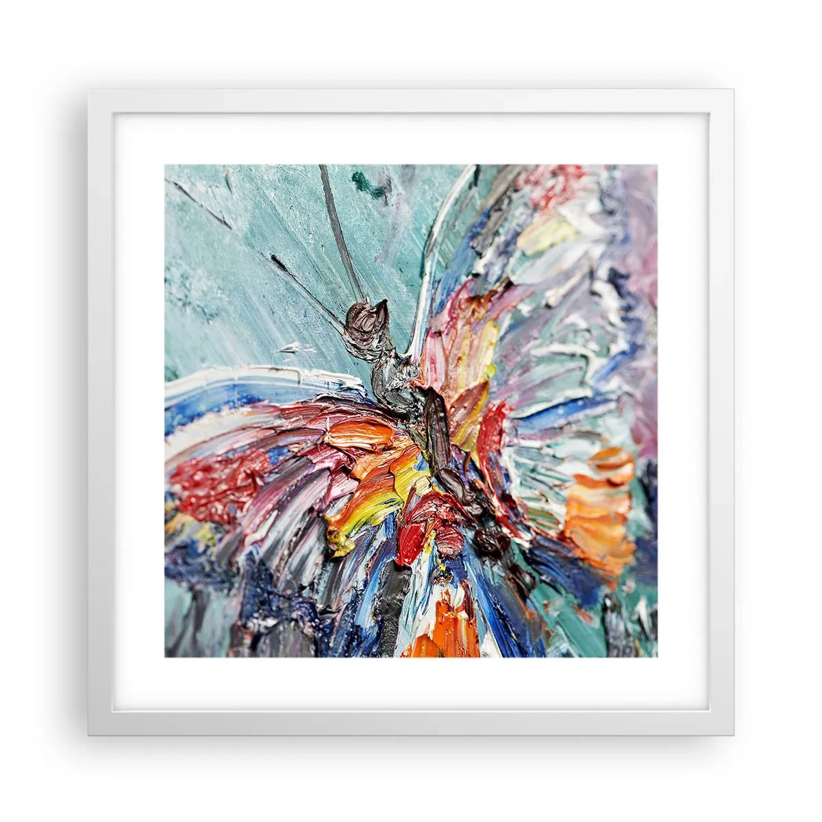 Póster en marco blanco - Pintado por la naturaleza - 40x40 cm