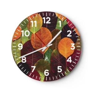 Reloj de pared - Reloj de vidrio - Mosaico de otoño - 30x30 cm